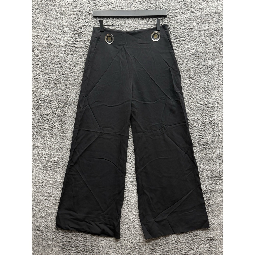 STELLA MCCARTNEY 2015‎ wool black silver button embellished wide leg pants 42